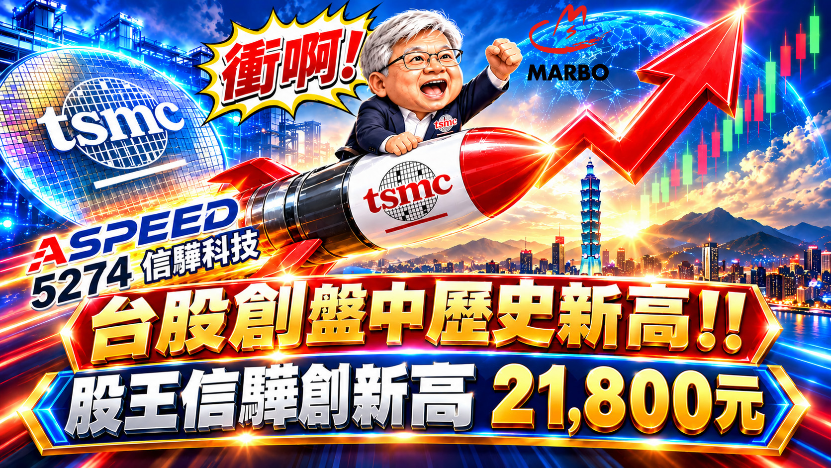 台股盤中創48,601點歷史新高！權值股領軍！股王信驊(5274)衝出驚人天價！