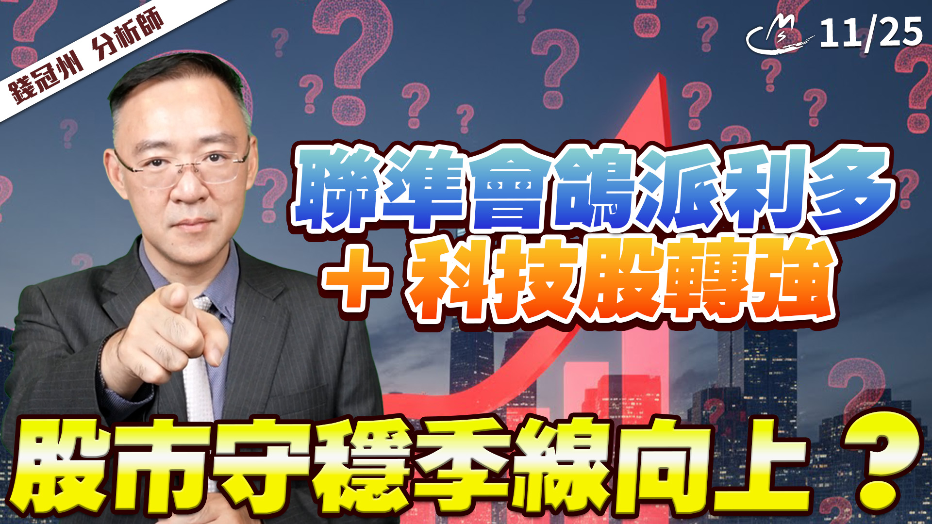2025/11/25 聯準會鴿派利多+科技股轉強! 股市守穩季線向上?