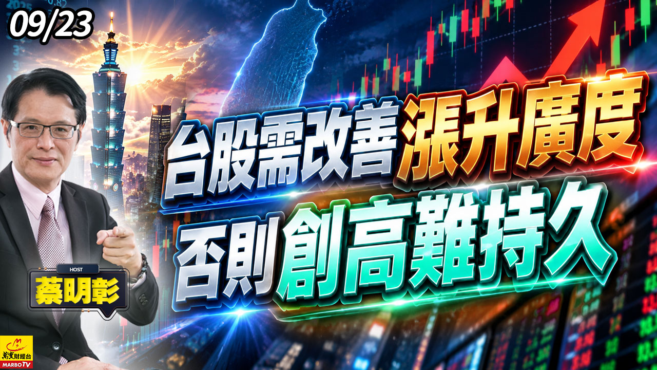 2026/09/23 台股需改善漲升廣度，否則創高難持久 #蔡明彰 #華邦電 #友達 #美伊和談