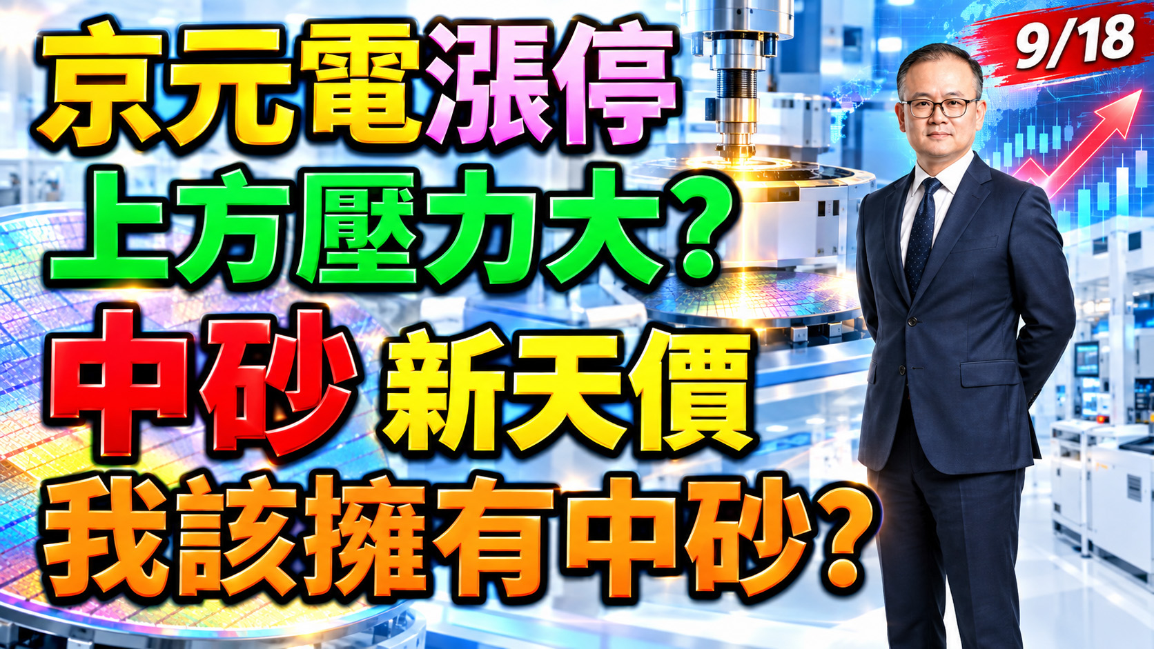 2026/09/18 京元電漲停!上方壓力大?中砂新天價!我該擁有中砂?【鍾魁抓飆股】