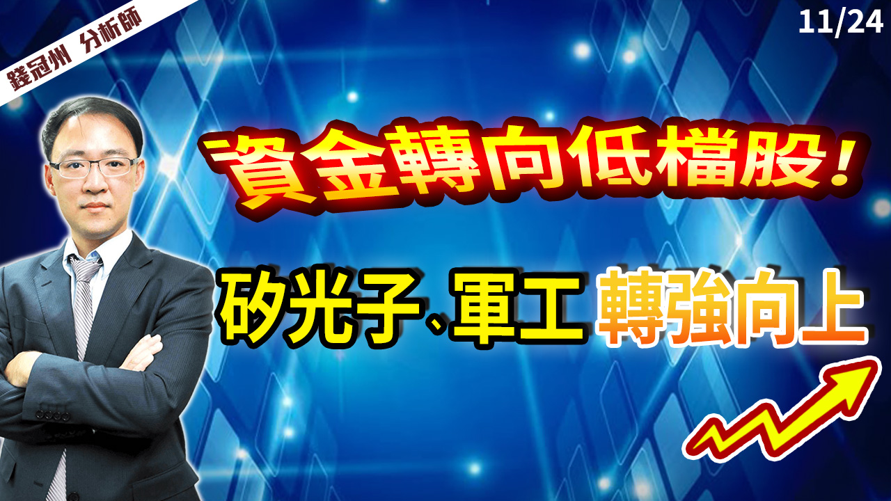 2025/11/24 資金轉向低檔股! 矽光子 軍工 轉強向上?